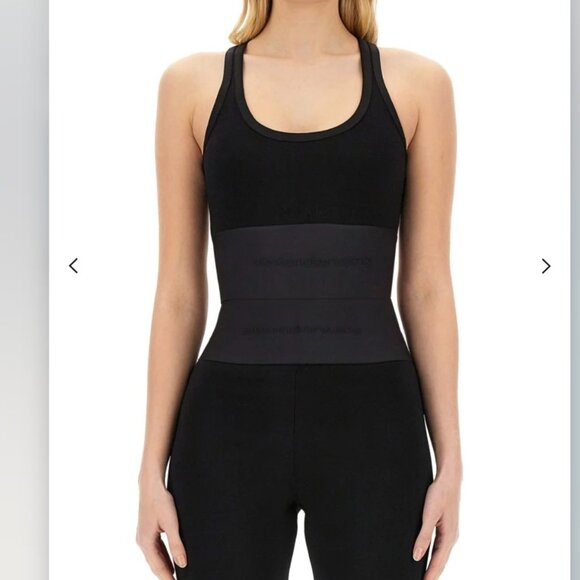 NEW Alexander Wang Scoop Neck Bra Top With Logo Elastic Band XS - Picture 1 of 11